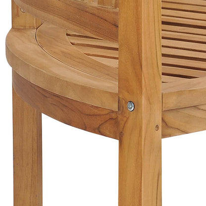 vidaXL Garden Bench | Natural Teak | Solid Teak Wood | Large | Durable - Brown - 180 cm