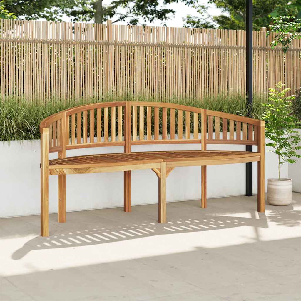 vidaXL Garden Bench | Natural Teak | Solid Teak Wood | Large | Durable - Brown - 180 cm