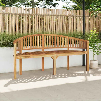 vidaXL Garden Bench | Natural Teak | Solid Teak Wood | Large | Durable - Brown - 180 cm