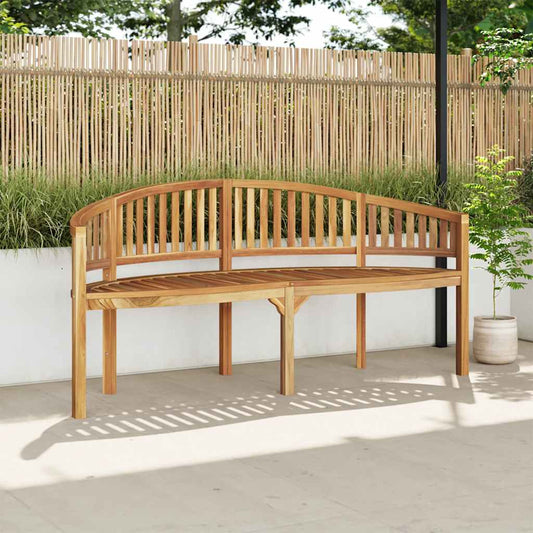 vidaXL Garden Bench | Natural Teak | Solid Teak Wood | Large | Durable - Brown - 180 cm