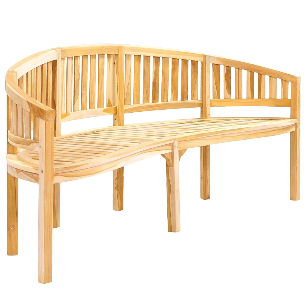 vidaXL Garden Bench | Natural Teak | Solid Teak Wood | Large | Durable - Brown - 200 cm