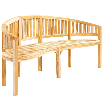vidaXL Garden Bench | Natural Teak | Solid Teak Wood | Large | Durable - Brown - 200 cm