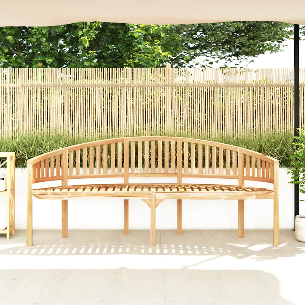 vidaXL Garden Bench | Natural Teak | Solid Teak Wood | Large | Durable - Brown - 200 cm