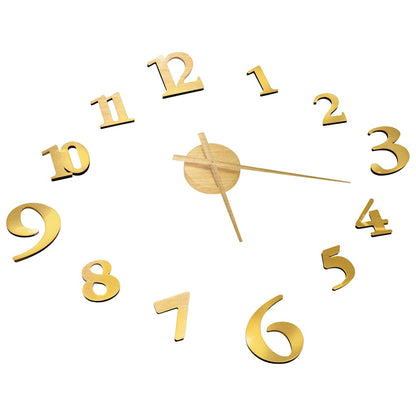 325151 vidaXL 3D Wall Clock Modern Design Gold 100 cm XXL