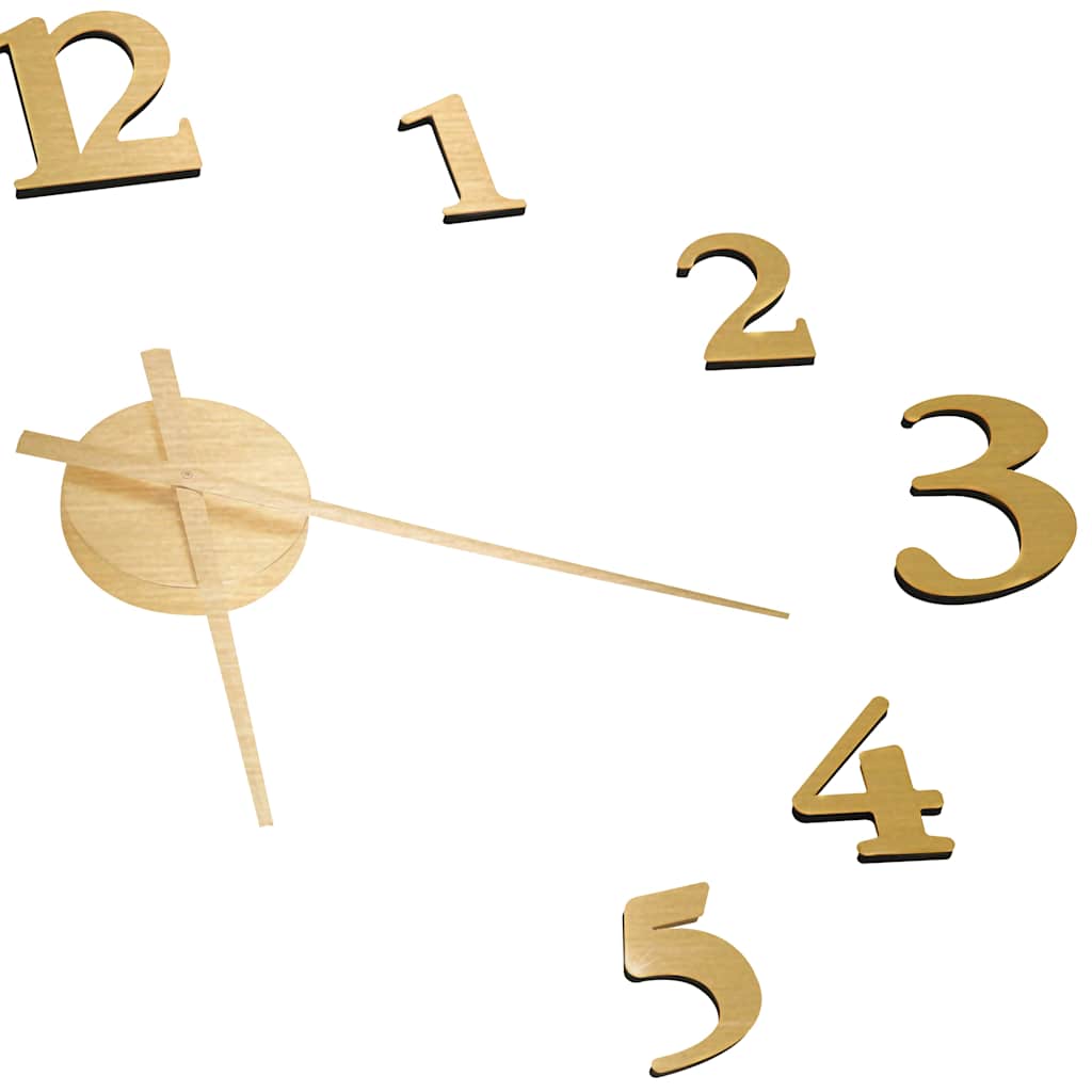 325151 vidaXL 3D Wall Clock Modern Design Gold 100 cm XXL
