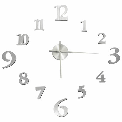 325152 vidaXL 3D Wall Clock Modern Design Silver 100 cm XXL