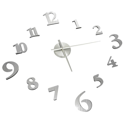 325152 vidaXL 3D Wall Clock Modern Design Silver 100 cm XXL