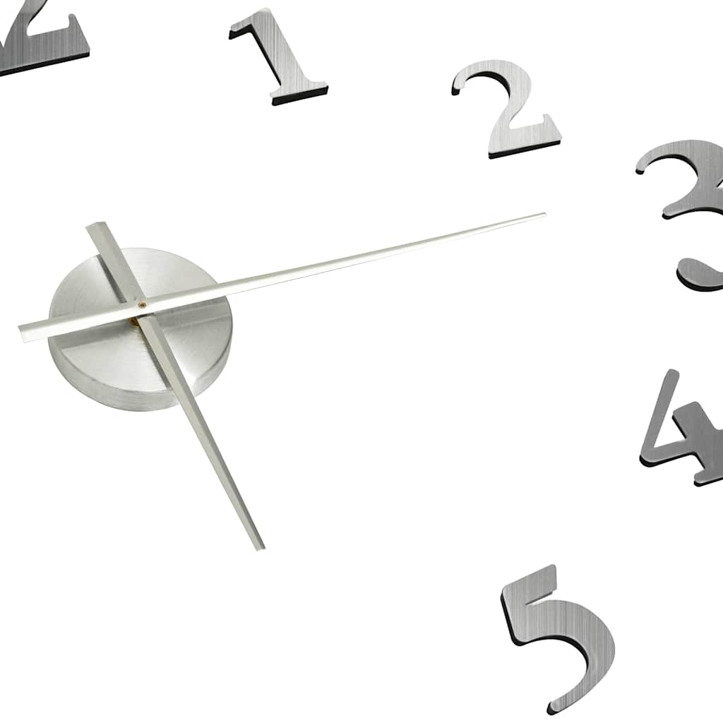 325152 vidaXL 3D Wall Clock Modern Design Silver 100 cm XXL