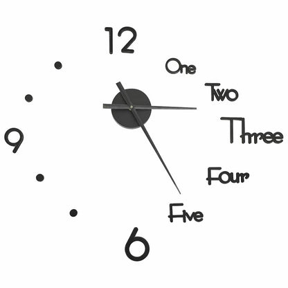 325153 vidaXL 3D Wall Clock Modern Design Black 100 cm XXL