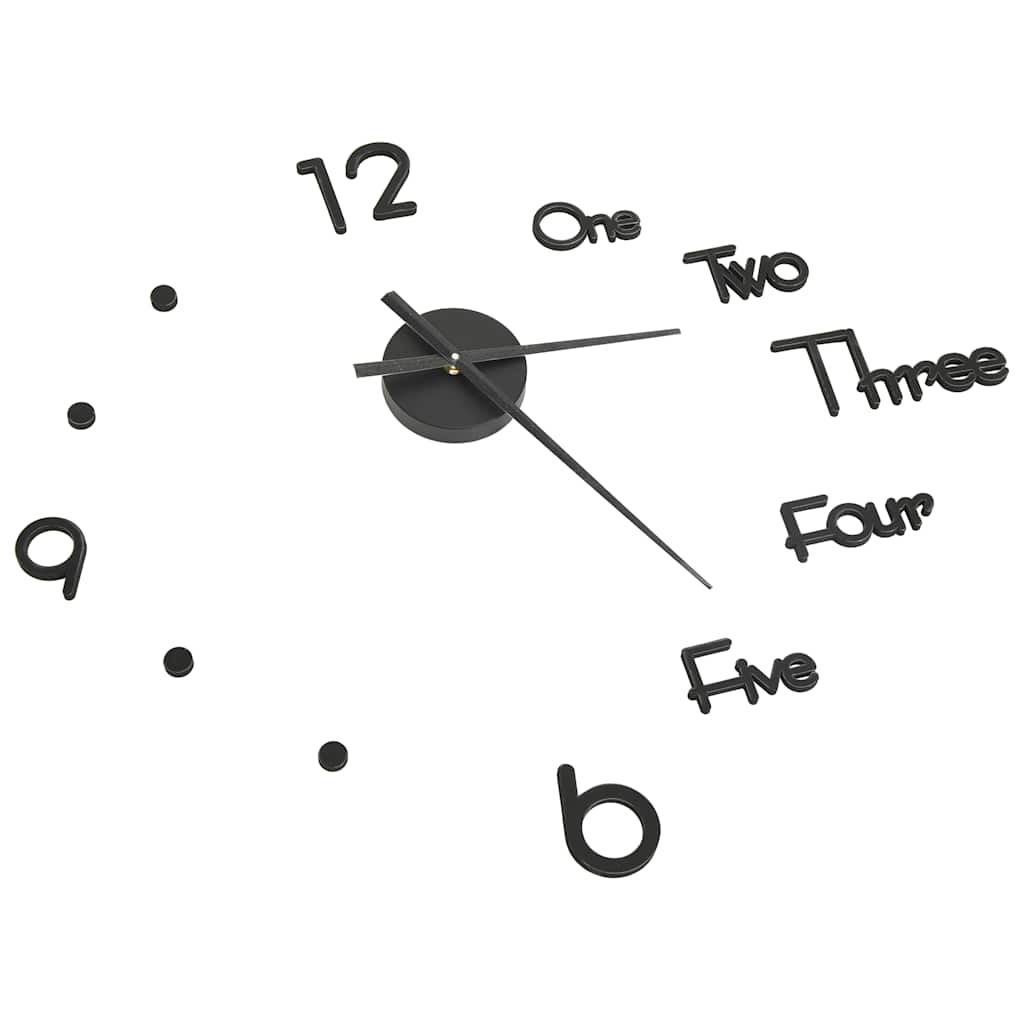 325153 vidaXL 3D Wall Clock Modern Design Black 100 cm XXL