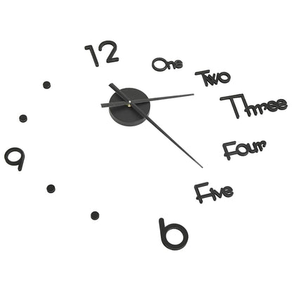 325153 vidaXL 3D Wall Clock Modern Design Black 100 cm XXL