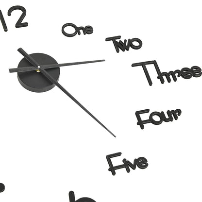 325153 vidaXL 3D Wall Clock Modern Design Black 100 cm XXL
