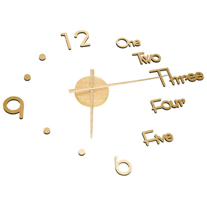 325154 vidaXL 3D Wall Clock Modern Design Gold 100 cm XXL