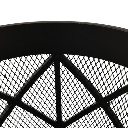vidaXL Rustic Fire Pit with Poker Φ42x54 cm Steel - Black