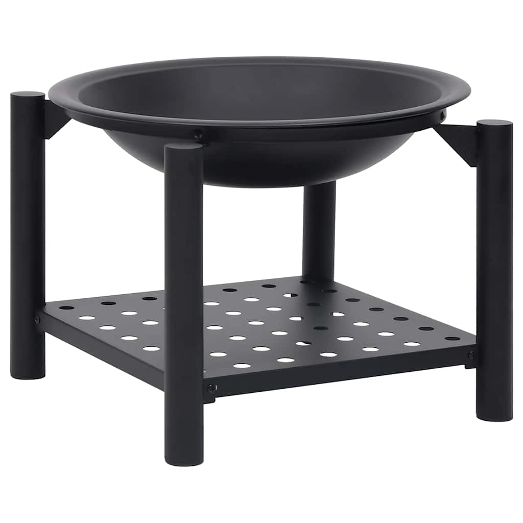 vidaXL Fire Pit with Poker 54x54x55 cm Steel - Black