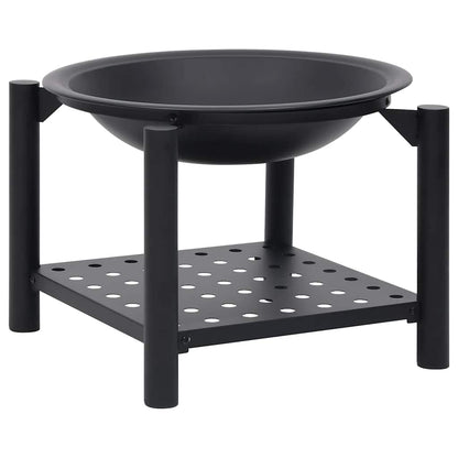 vidaXL Fire Pit with Poker 54x54x55 cm Steel - Black