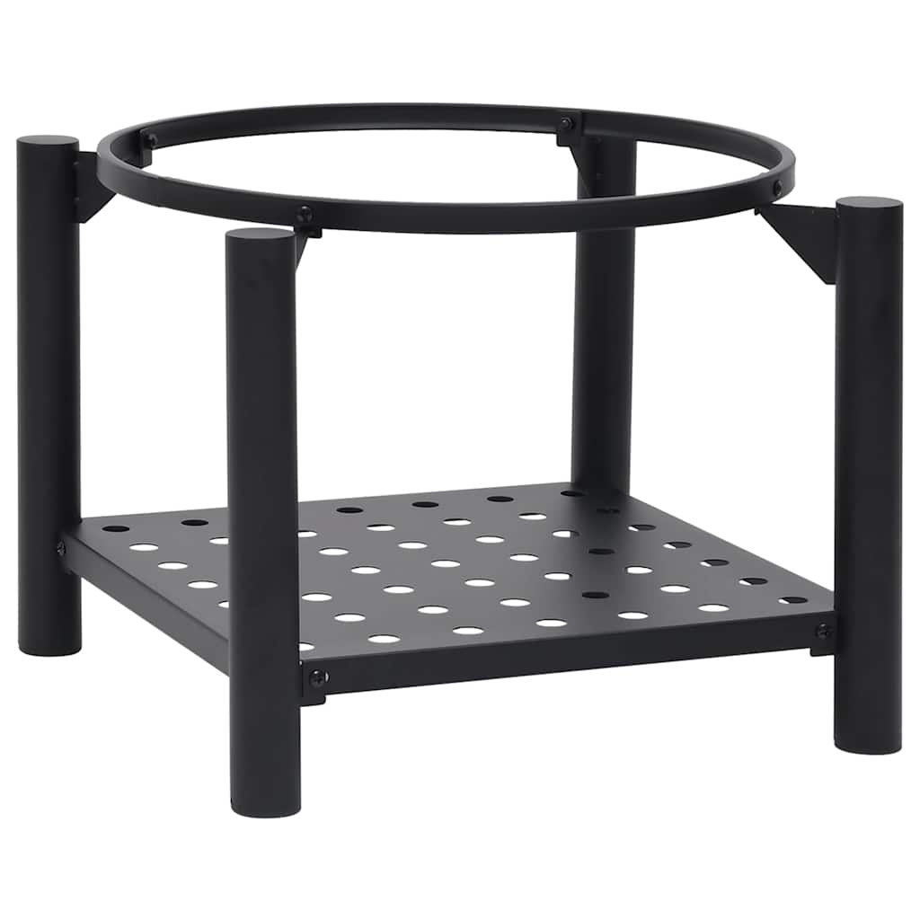 vidaXL Fire Pit with Poker 54x54x55 cm Steel - Black