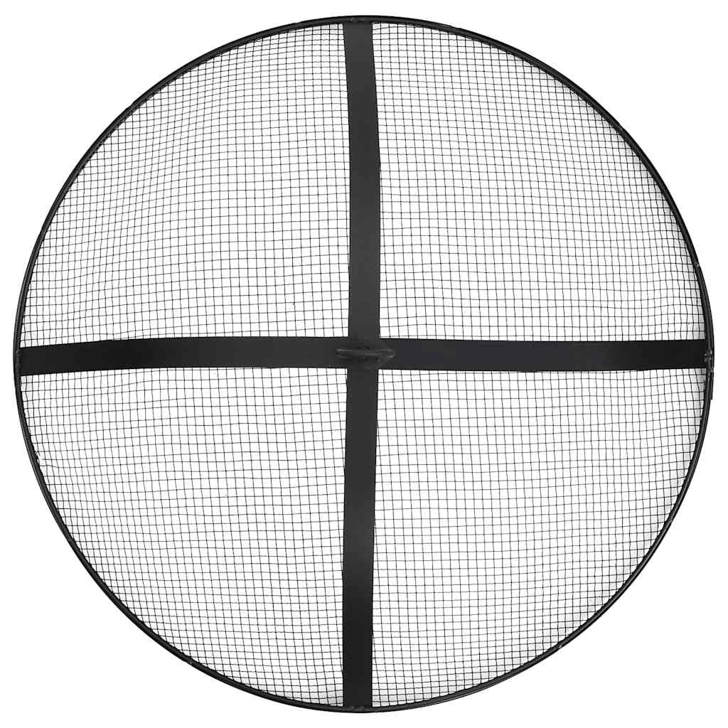 vidaXL Fire Pit with Poker 54x54x55 cm Steel - Black