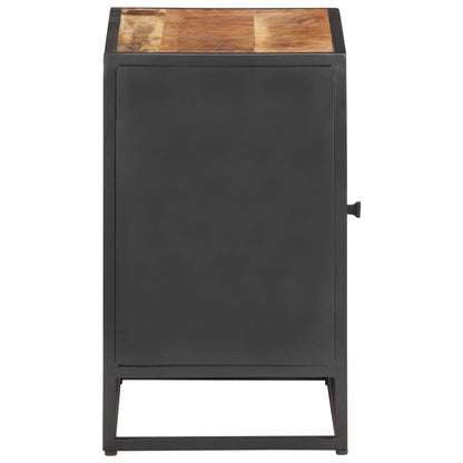 vidaXL Bedside Cabinet 40x30x50 cm Rough Mango Wood and Natural Cane - Brown
