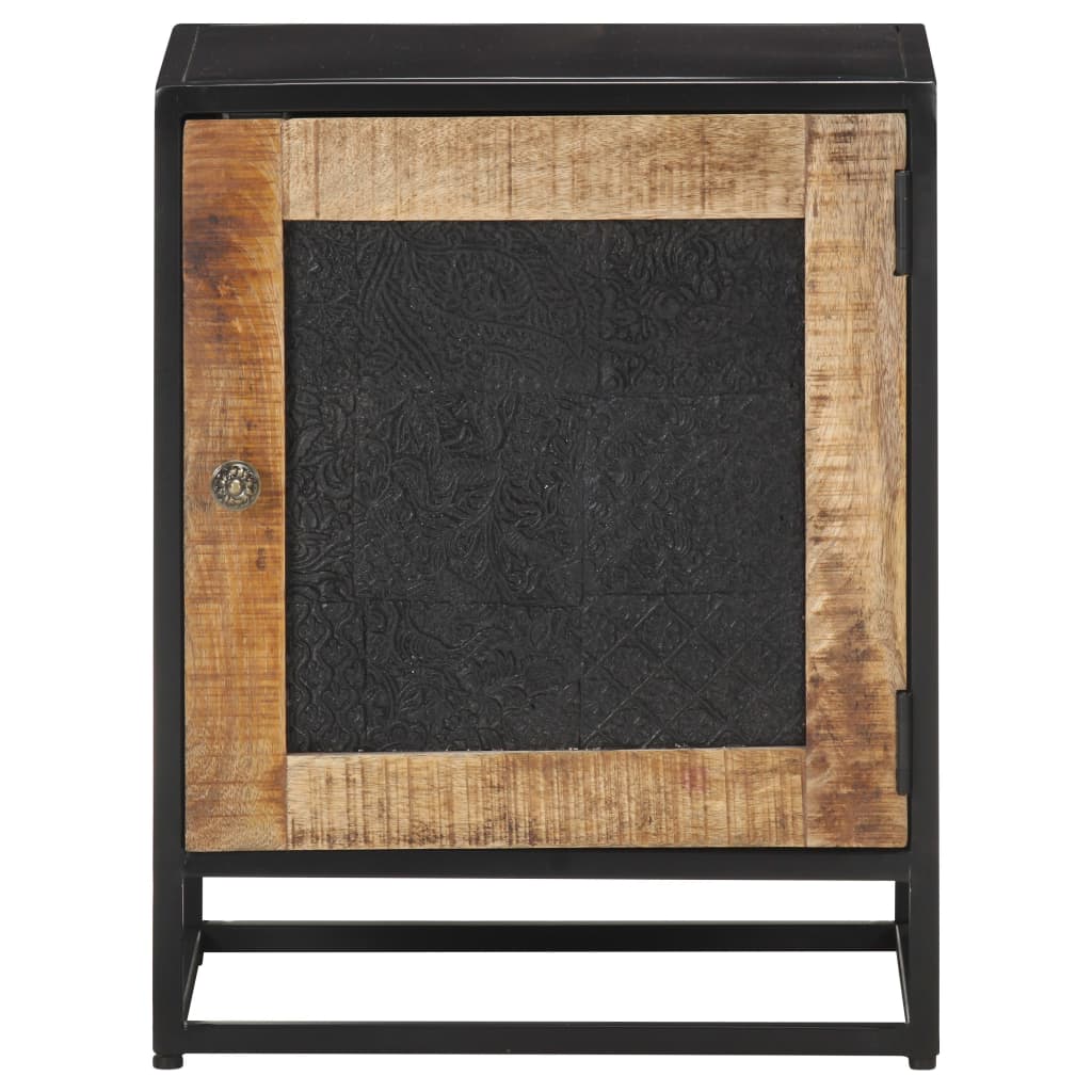 vidaXL Bedside Cabinet 40x30x50 cm Rough Mango Wood - Brown - 60862
