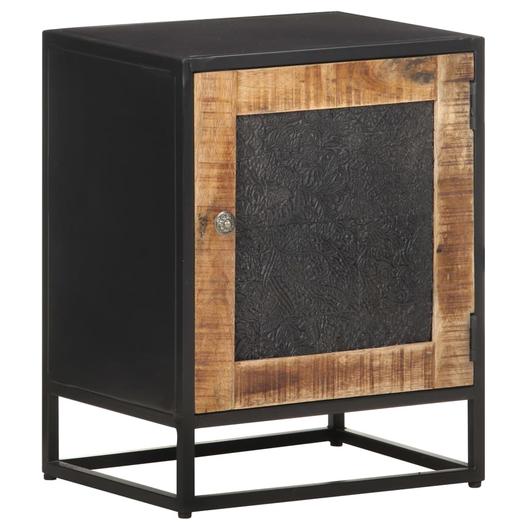 vidaXL Bedside Cabinet 40x30x50 cm Rough Mango Wood - Brown - 60862
