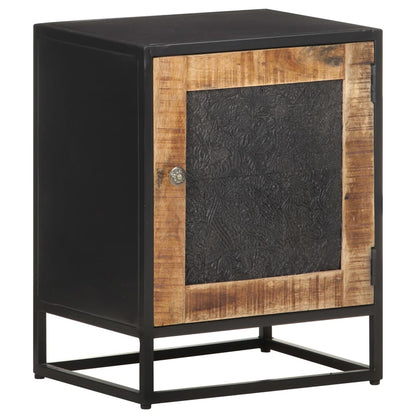 vidaXL Bedside Cabinet 40x30x50 cm Rough Mango Wood - Brown - 60862