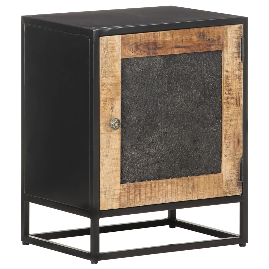 vidaXL Bedside Cabinet 40x30x50 cm Rough Mango Wood - Brown - 60862