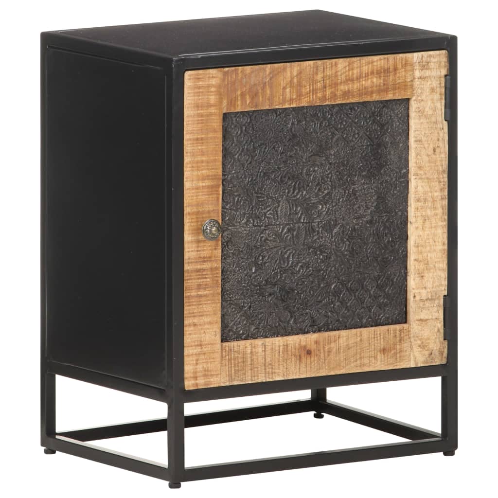vidaXL Bedside Cabinet 40x30x50 cm Rough Mango Wood - Brown - 60862