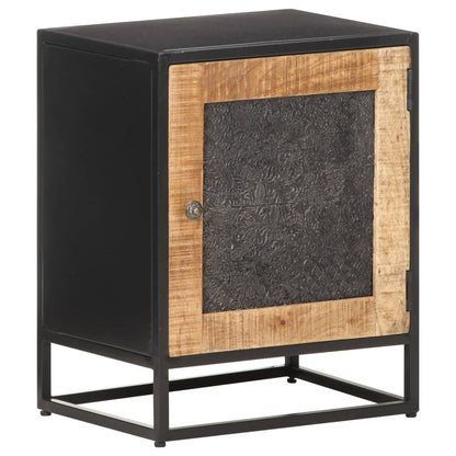 vidaXL Bedside Cabinet 40x30x50 cm Rough Mango Wood - Brown - 60862
