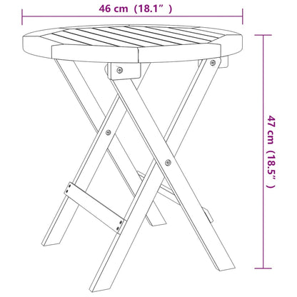 vidaXL Bistro Table Ø46x47 cm Solid Wood Acacia - Brown