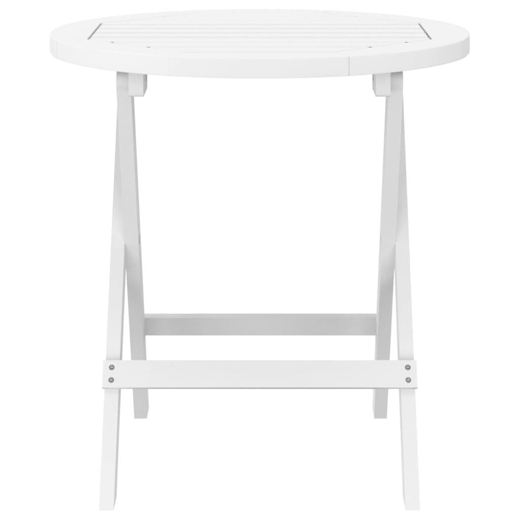 vidaXL Folding Garden Table White Ø 46 cm Solid Wood Acacia - Brown