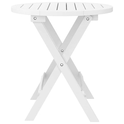 vidaXL Folding Garden Table White Ø 46 cm Solid Wood Acacia - Brown