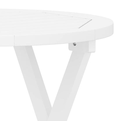 vidaXL Folding Garden Table White Ø 46 cm Solid Wood Acacia - Brown