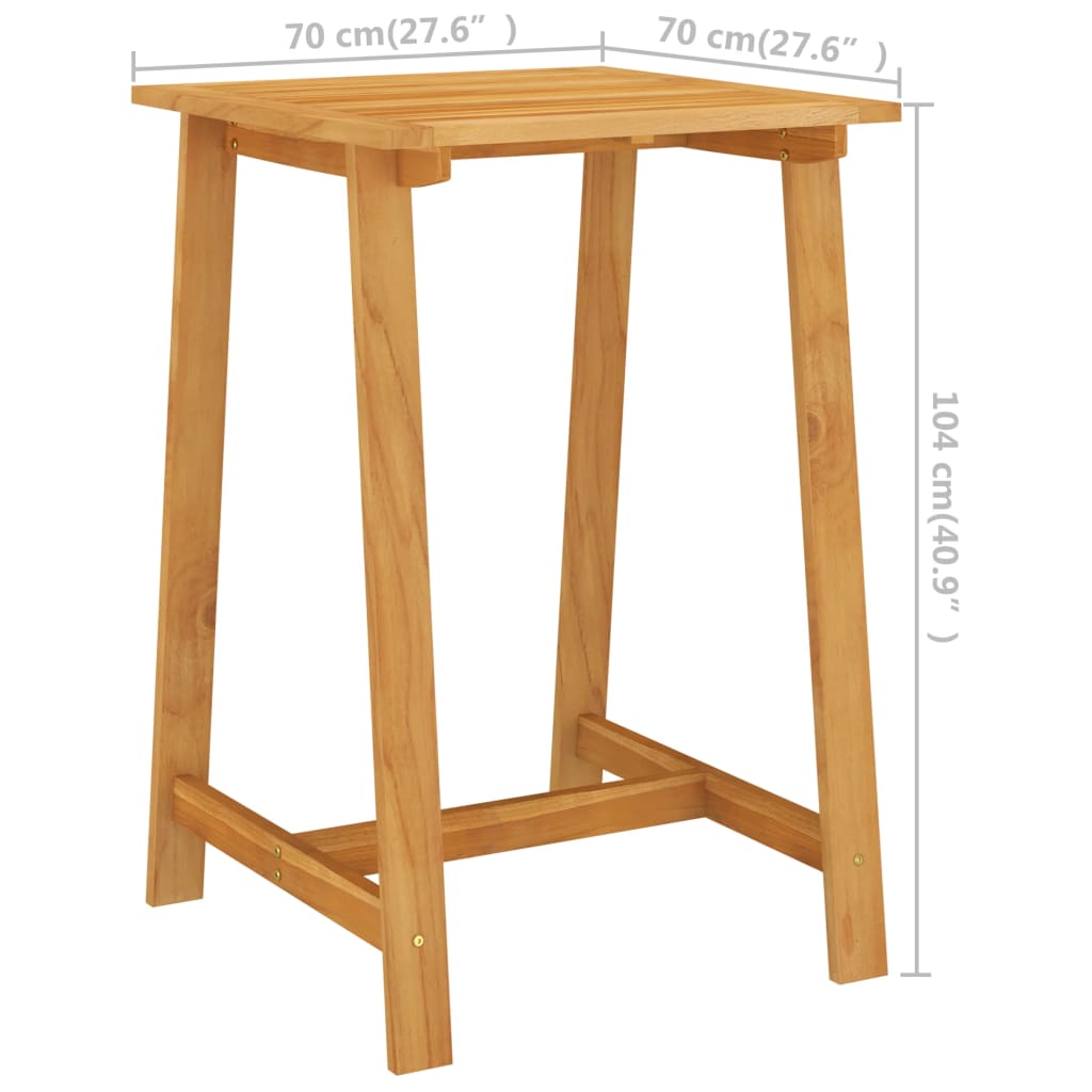 vidaXL Garden Bar Table 70x70x104 cm Solid Acacia Wood - Brown