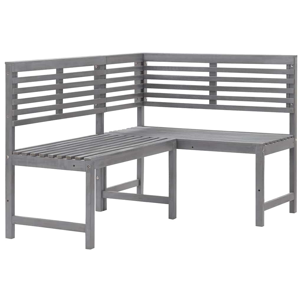 vidaXL Corner Bench | Grey | Solid acacia wood with a grey wash finish | Medium