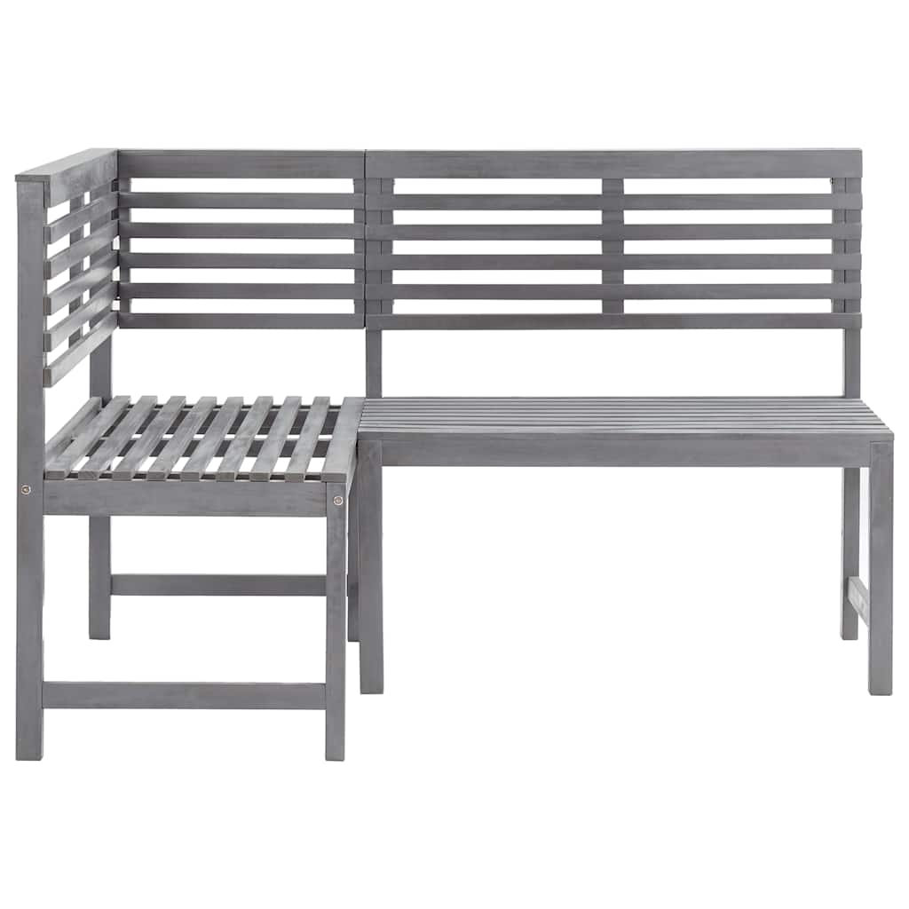 vidaXL Corner Bench | Grey | Solid acacia wood with a grey wash finish | Medium