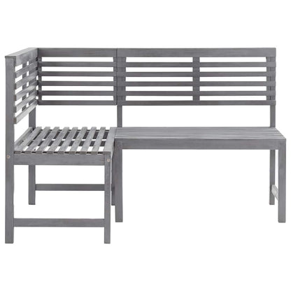 vidaXL Corner Bench | Grey | Solid acacia wood with a grey wash finish | Medium