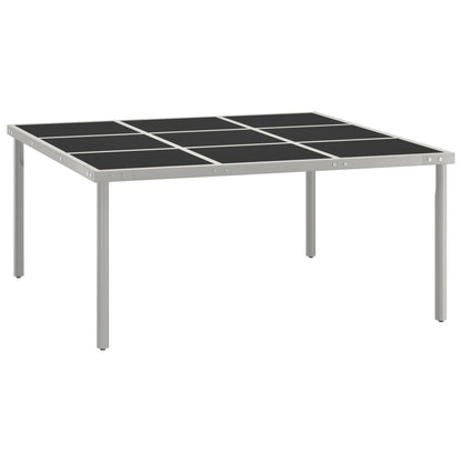 vidaXL Garden Dining Table 170x170x74.5 cm Glass and Steel - Black