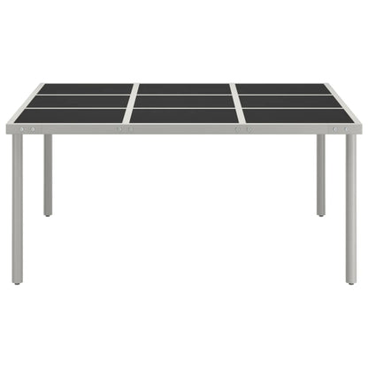 vidaXL Garden Dining Table 170x170x74.5 cm Glass and Steel - Black