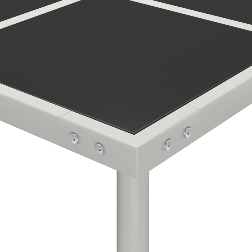 vidaXL Garden Dining Table 170x170x74.5 cm Glass and Steel - Black