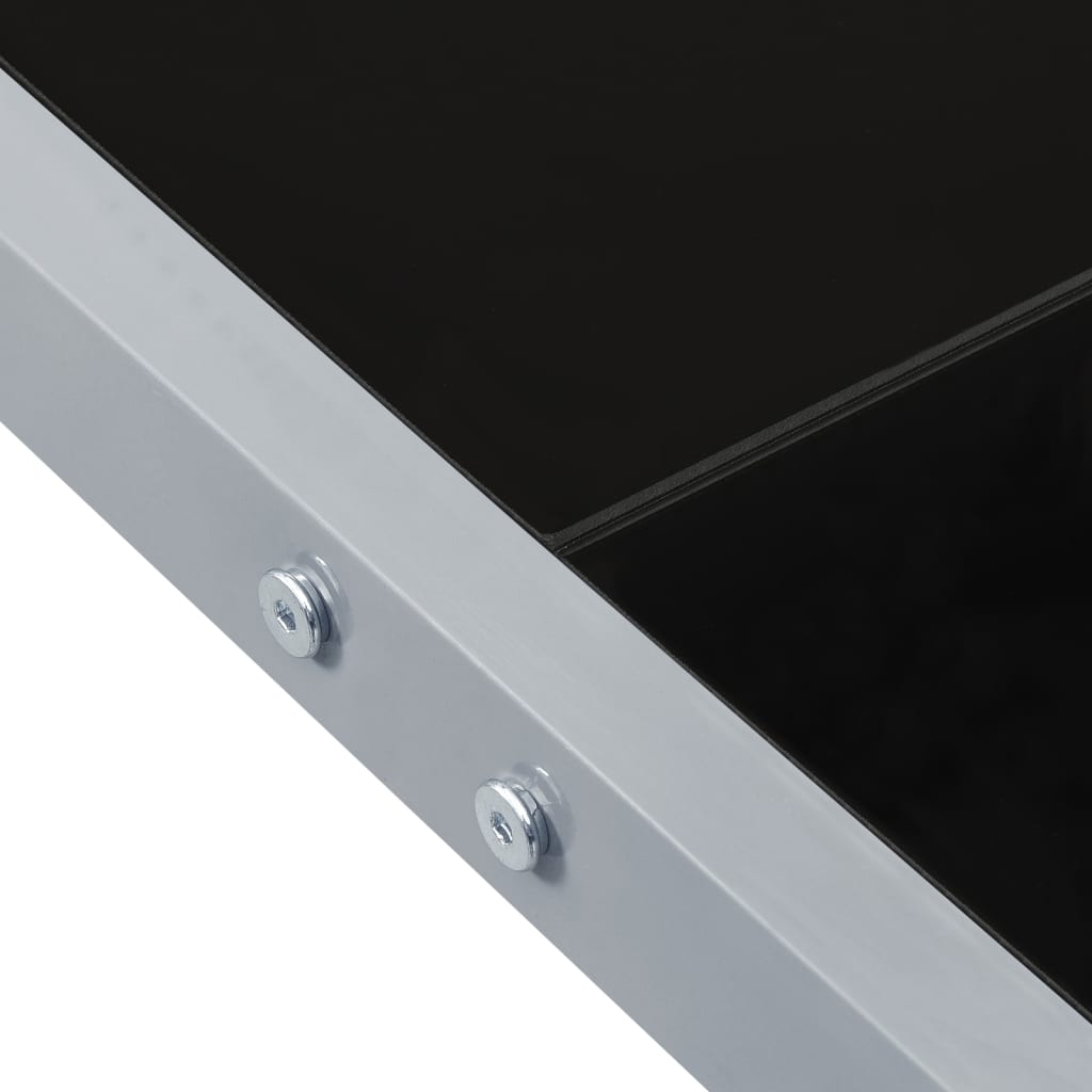 vidaXL Garden Table 130x130x72 cm Grey Steel and Glass