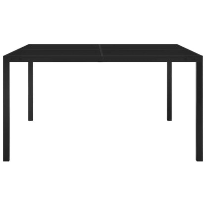 vidaXL Garden Table 130x130x72 cm Black Steel and Glass