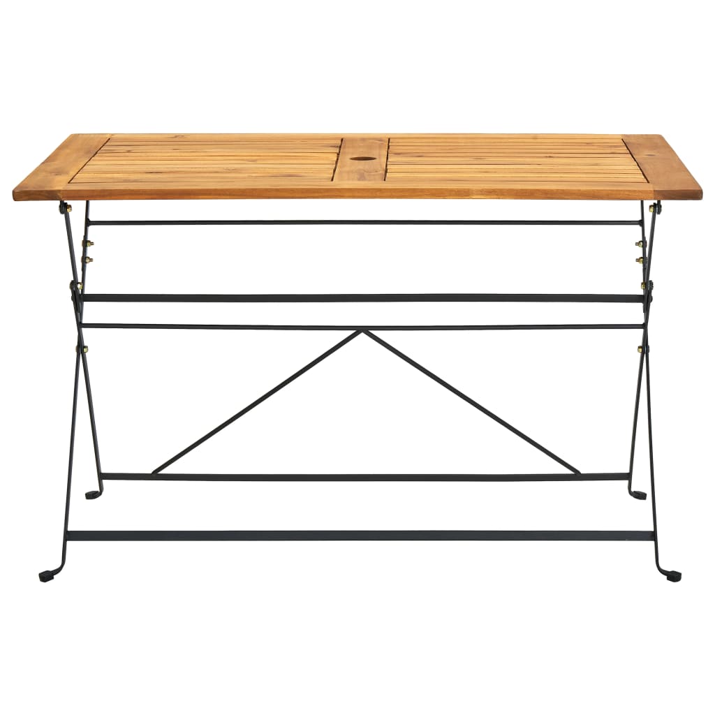 vidaXL Folding Garden Table 120x70x74 cm Solid Acacia Wood - Brown