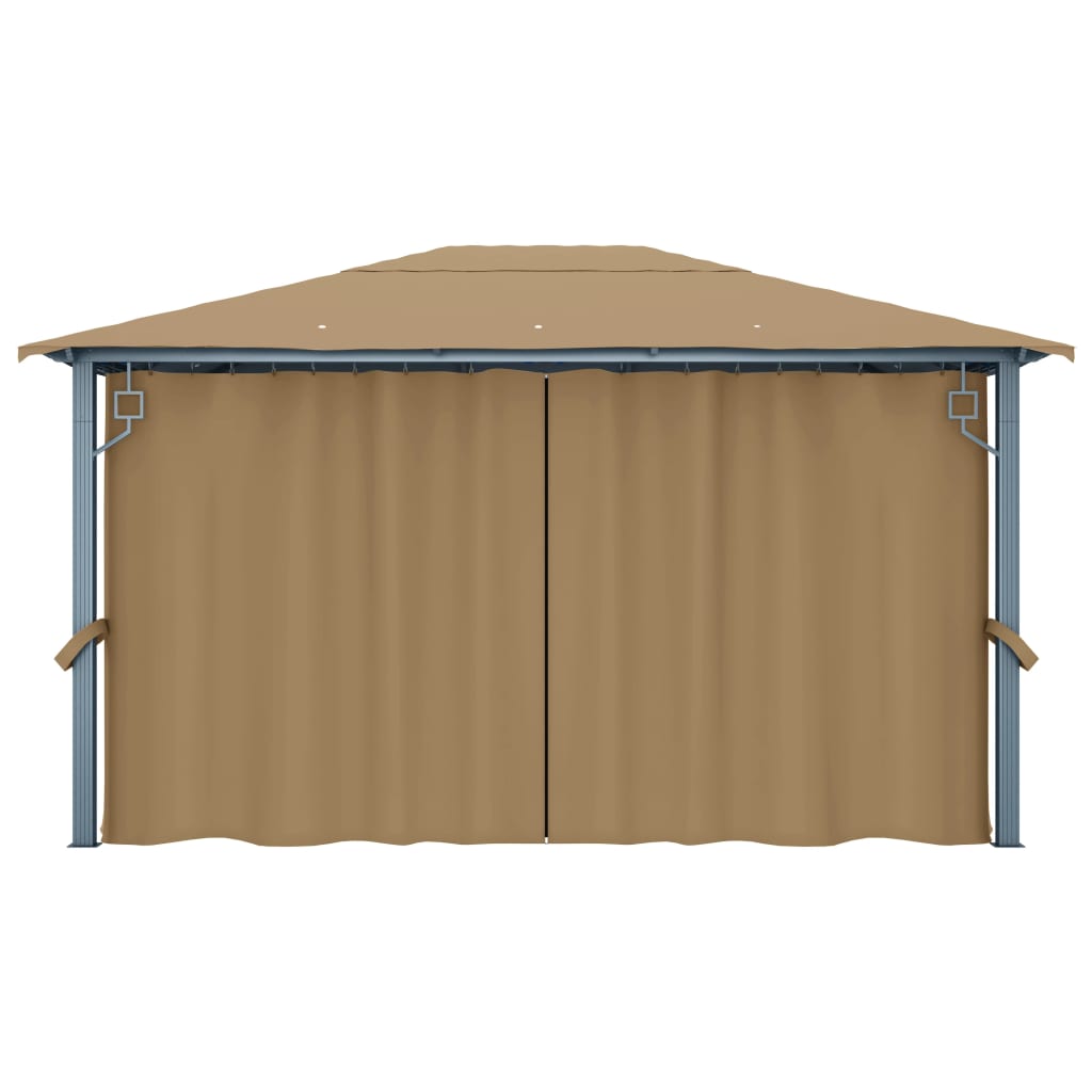 vidaXL Gazebo with Curtain 400x300 cm Taupe Aluminium