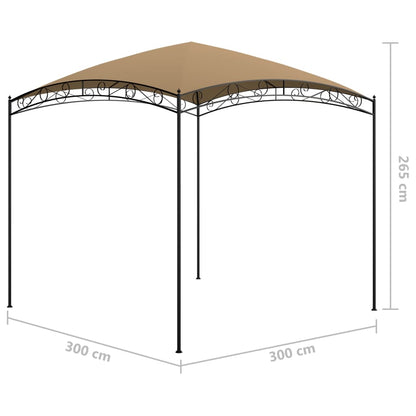 vidaXL Gazebo 3x3x2.65 m Taupe 180 g/m² - 3 x 3 x 2.65 m