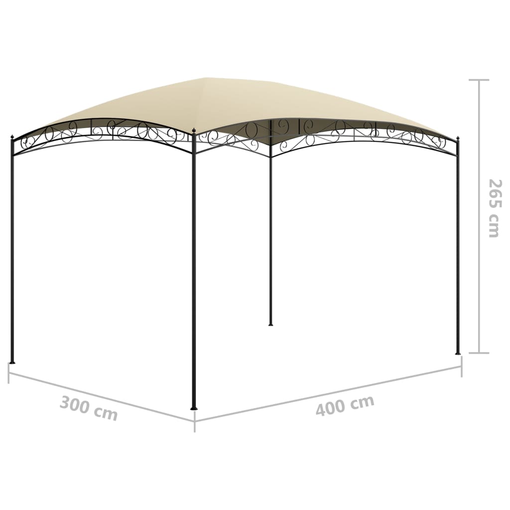 vidaXL Gazebo 3x4x2.65 m Cream 180 g/m² - 3 x 4 x 2.65m