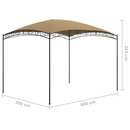 vidaXL Gazebo 3x4x2.65 m Taupe 180 g/m² - 3 x 4 x 2.65 m