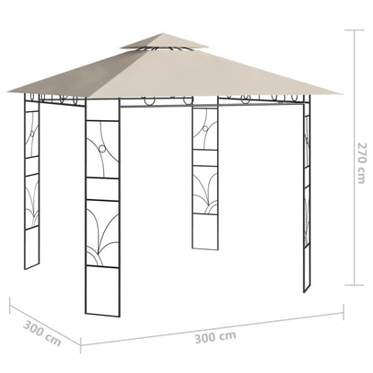 vidaXL Gazebo 3x3x2.7 m Cream 160 g/m²