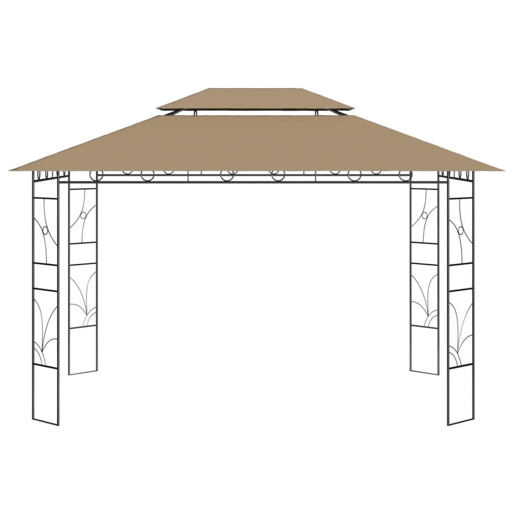 vidaXL Gazebo 4x3x2.7 m Taupe 160 g/m²