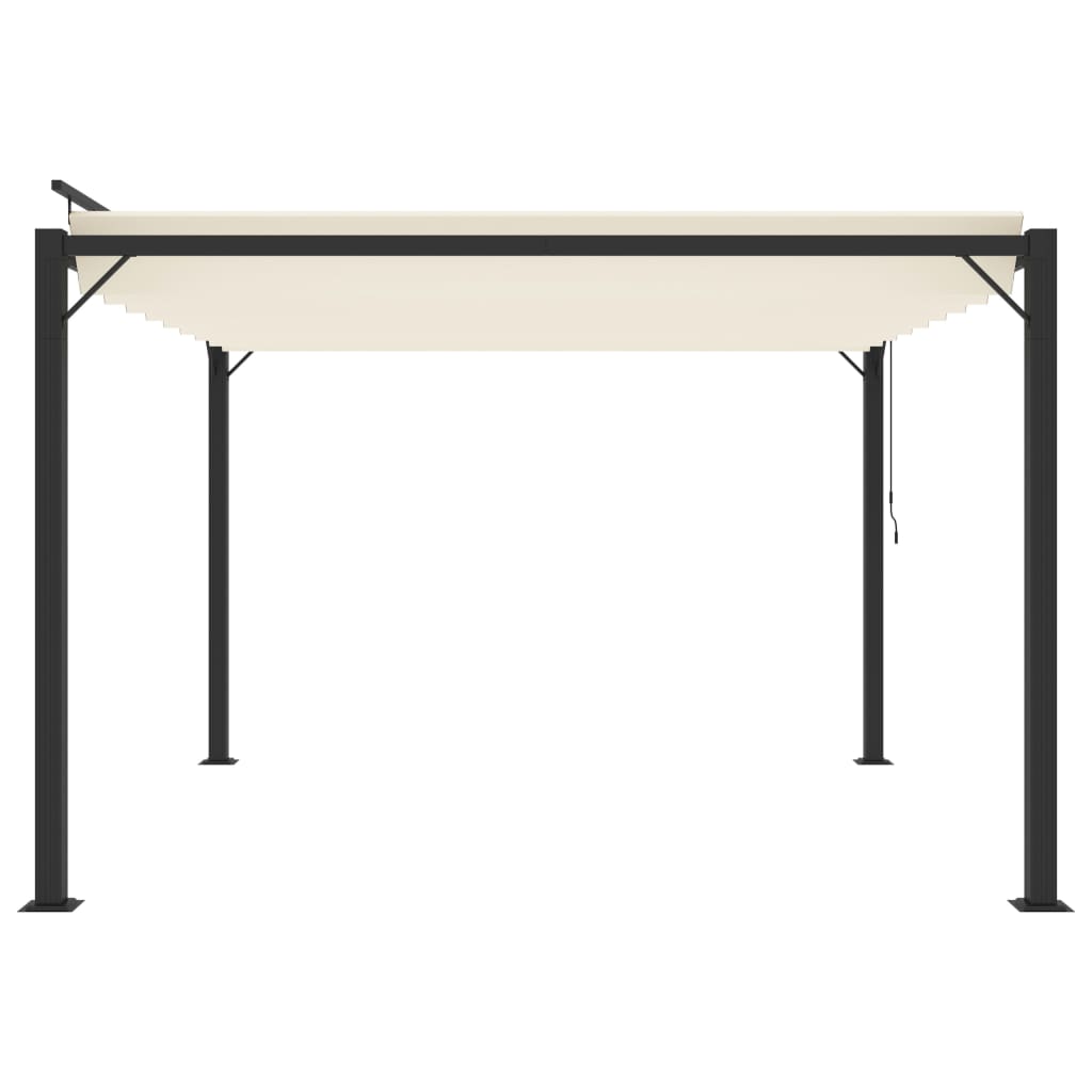 313924 vidaXL Gazebo with Louvered Roof 3x3 m Cream Fabric and Aluminium